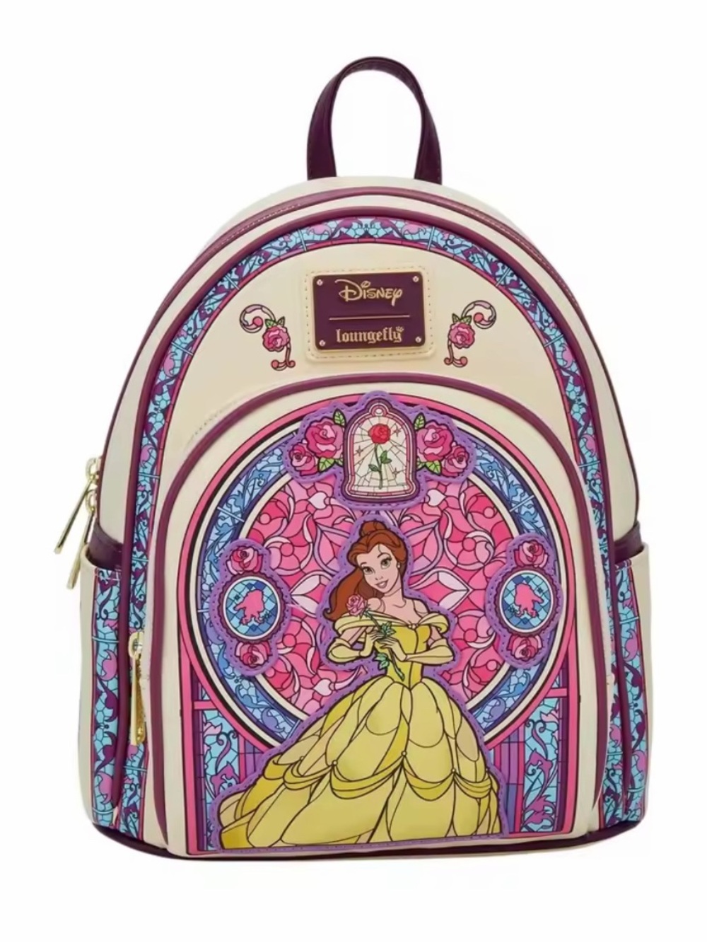 Loungefly Disney Beauty & the Beast Belle Stained Glass Portrait NWT Backpack